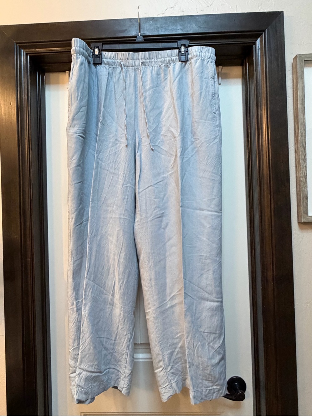 H&M Light Blue Linen-Blend Pants- XL